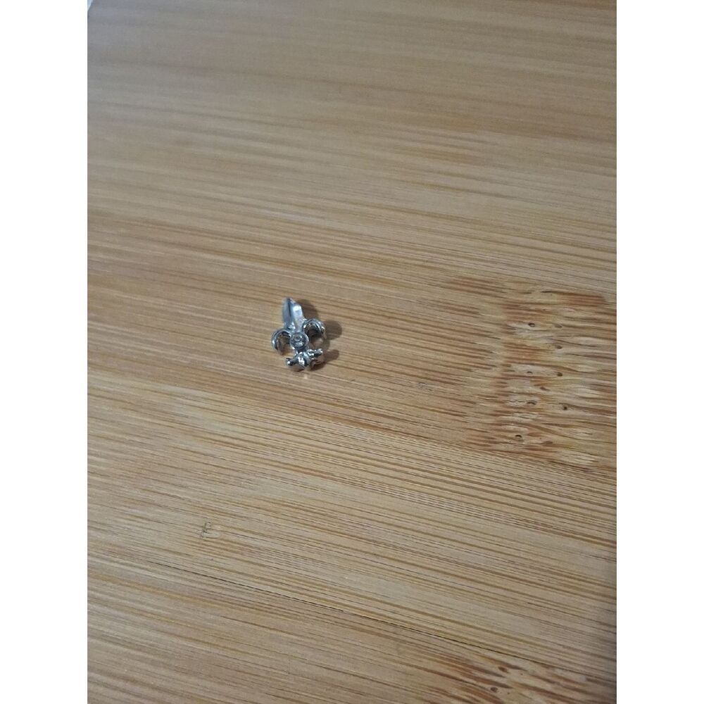 Fleur De Lis Charm With Rhinestone Accent For Floating Lockets